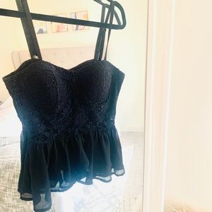 Black Material Girl Bustier Top
